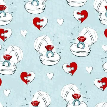 Wedding seamless pattern with line icons on white background. Wedding icons Illustrazione stock