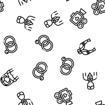 Wedding Seamless Pattern Vector Illustrazione stock