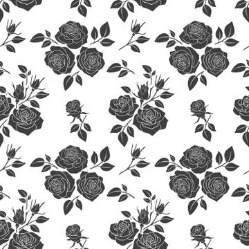 Wedding seamless vector background with rose flowers Illustrazione stock