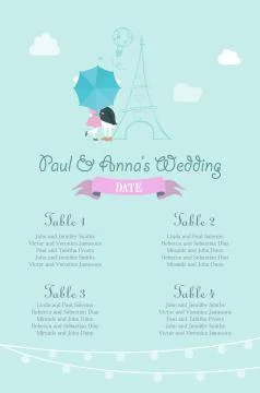 Wedding Seating Chart Stock Illustration