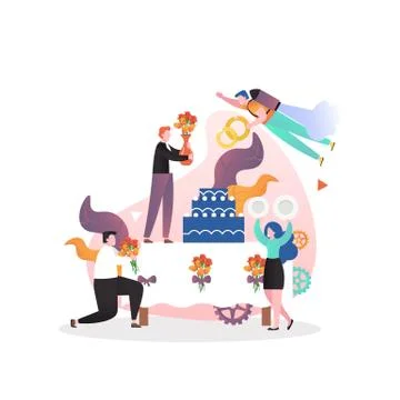Wedding services vector concept for web banner, website page Stock Illustration