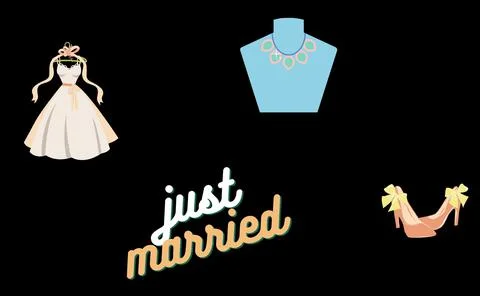 Wedding set 4 pieces Stock Illustration