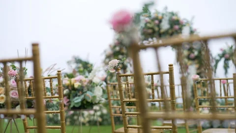 Wedding Setting chairs  Stock Footage 156332469
