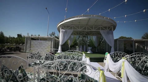 Wedding setting on the scene Stock Footage 50350368
