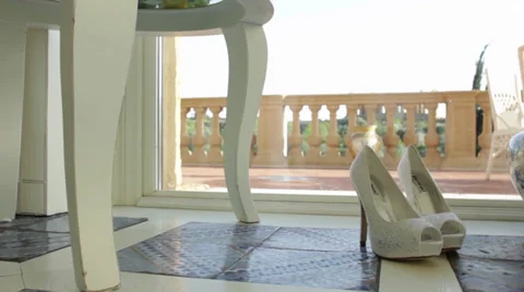 Wedding shoes (electronic slide) Video stock 32111435