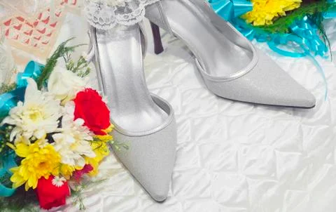 Wedding shoes Stock Photos