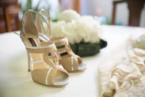 Wedding shoes Stock Photos