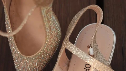 Wedding shoes with stone Stock Footage 167754336