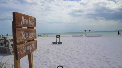 Wedding Sign on Beach Video stock 62647275