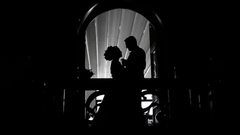 Wedding silhouette Stock Footage 89893702