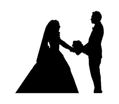 Wedding silhouette Stock Illustration