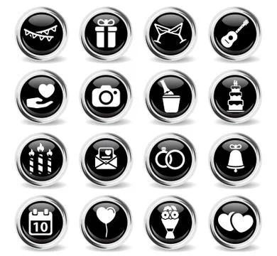 Wedding simply icons Stock Illustration