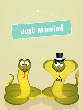 Wedding of snakes Stock Illustration