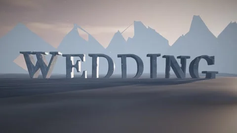 Wedding Snow Capped Ice Letters on a Frozen Glacier Plain in Cold Polar Light 스톡 동영상 342037013