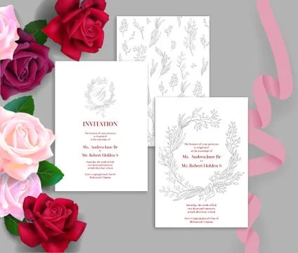 Wedding stationery set Stock Illustration