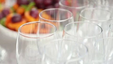 Wedding stemware and fruite Stock Footage 71862677
