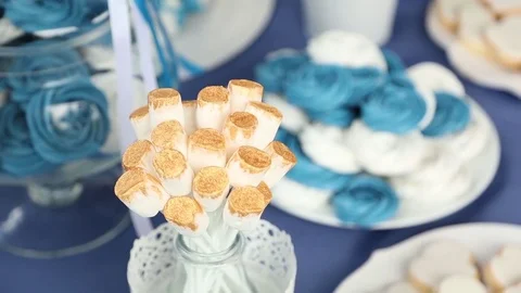Wedding sweety turquoise white Stock Footage 71860086