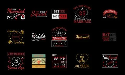 Wedding T Shirt Design Bundle Stock Illustration