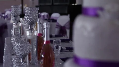 Wedding table and cake closeup Stock Footage 78559926