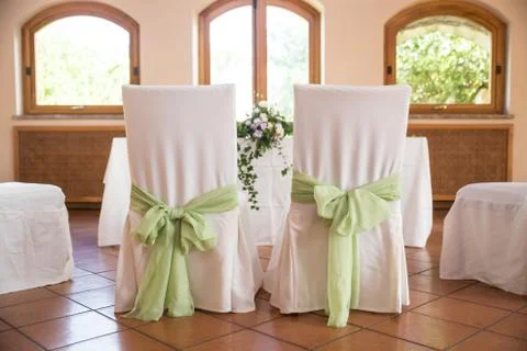 Wedding table and chairs Stock Photos