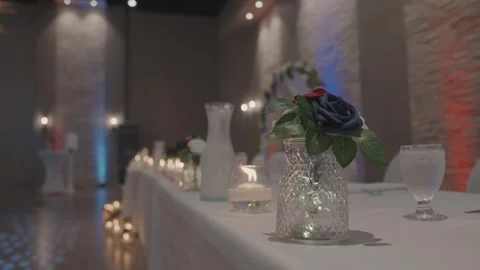 Wedding table of the bride and groom with candles Stock-Footage 253104901