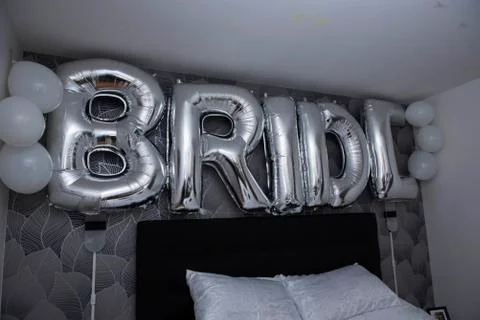 Wedding table bride to be  balloon in wedding day Stock Photos