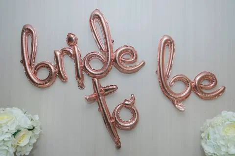 Wedding table bride to be  balloon in wedding day Foto stock