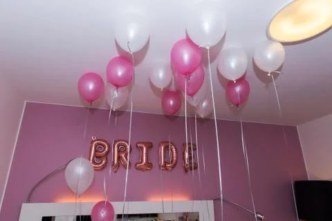 Wedding table bride to be  balloon in wedding day Stock Photos