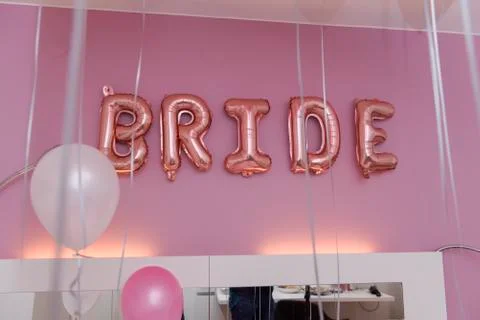 Wedding table bride to be  balloon in wedding day Stock Photos