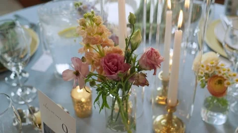 Wedding Table Centerpieces Stock Footage 333661732