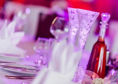 Wedding  table close-up Stock Photos