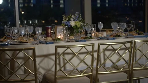 Wedding table decor. Luxury wedding Stock Footage 171777860