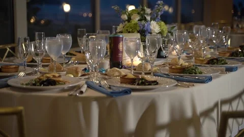 Wedding table decor. Luxury wedding Stock Footage 171777910