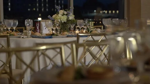 Wedding table decor. Luxury wedding Stock Footage 171778064