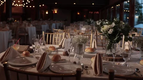 Wedding table decor. Luxury wedding Stock Footage 171778092