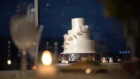 Wedding table decor. Luxury wedding Stock Footage 171778113