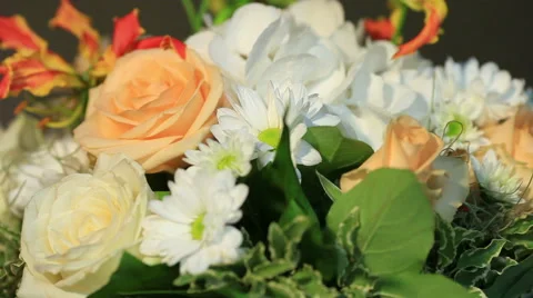 Wedding table decorated with flowers Vídeos de archivo 63537625