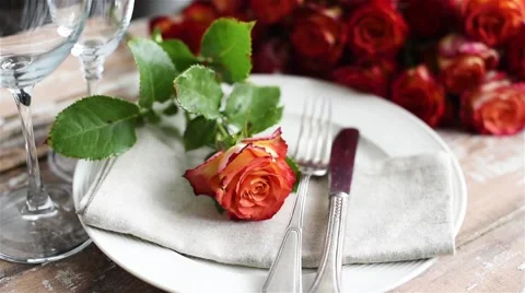 Wedding table decoration Stock Footage 51450801