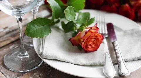 Wedding table decoration Stock Footage 51450824