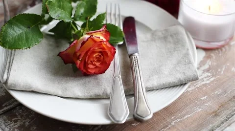 Wedding table decoration Stock Footage 51450864