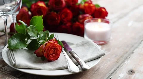 Wedding table decoration Stock Footage 51450897