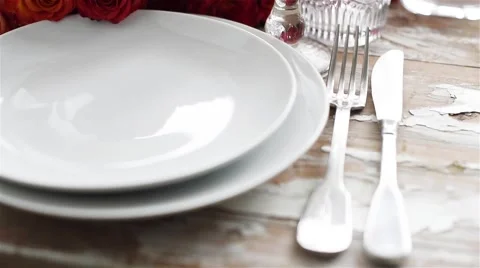 Wedding table decoration Stock Footage 51450980