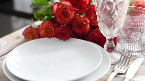 Wedding table decoration Stock Footage 51451003