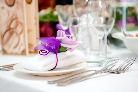 Wedding table decoration Stock Photos