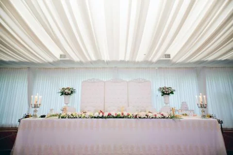 Wedding table decoration Stock Photos