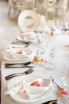 Wedding table decoration Fotos Stock