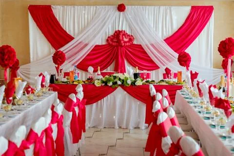 Wedding table decoration Stock Photos