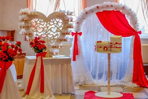 Wedding table decoration Stock Photos