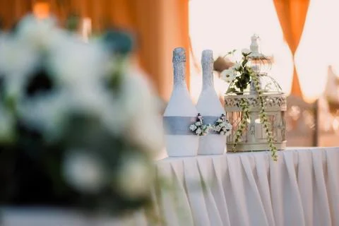 Wedding table decoration Stock Photos