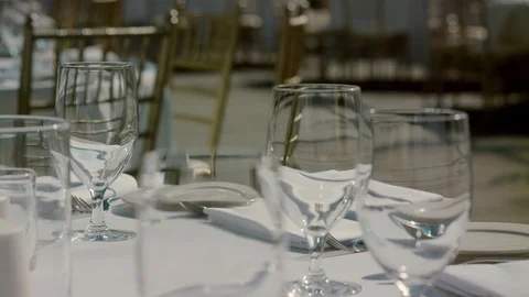 Wedding table with decorations Video stock 90696264